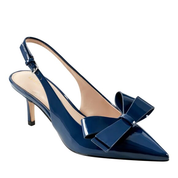 Marc Fisher Allon Bow Slingback Pump (Dark Navy Blue) - Picture 1 of 7